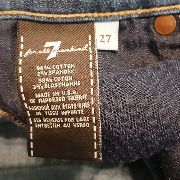 7 For All Mankind Mid-Rise The Skinny Jeans Women's Size 27 - Picture 5 of 5